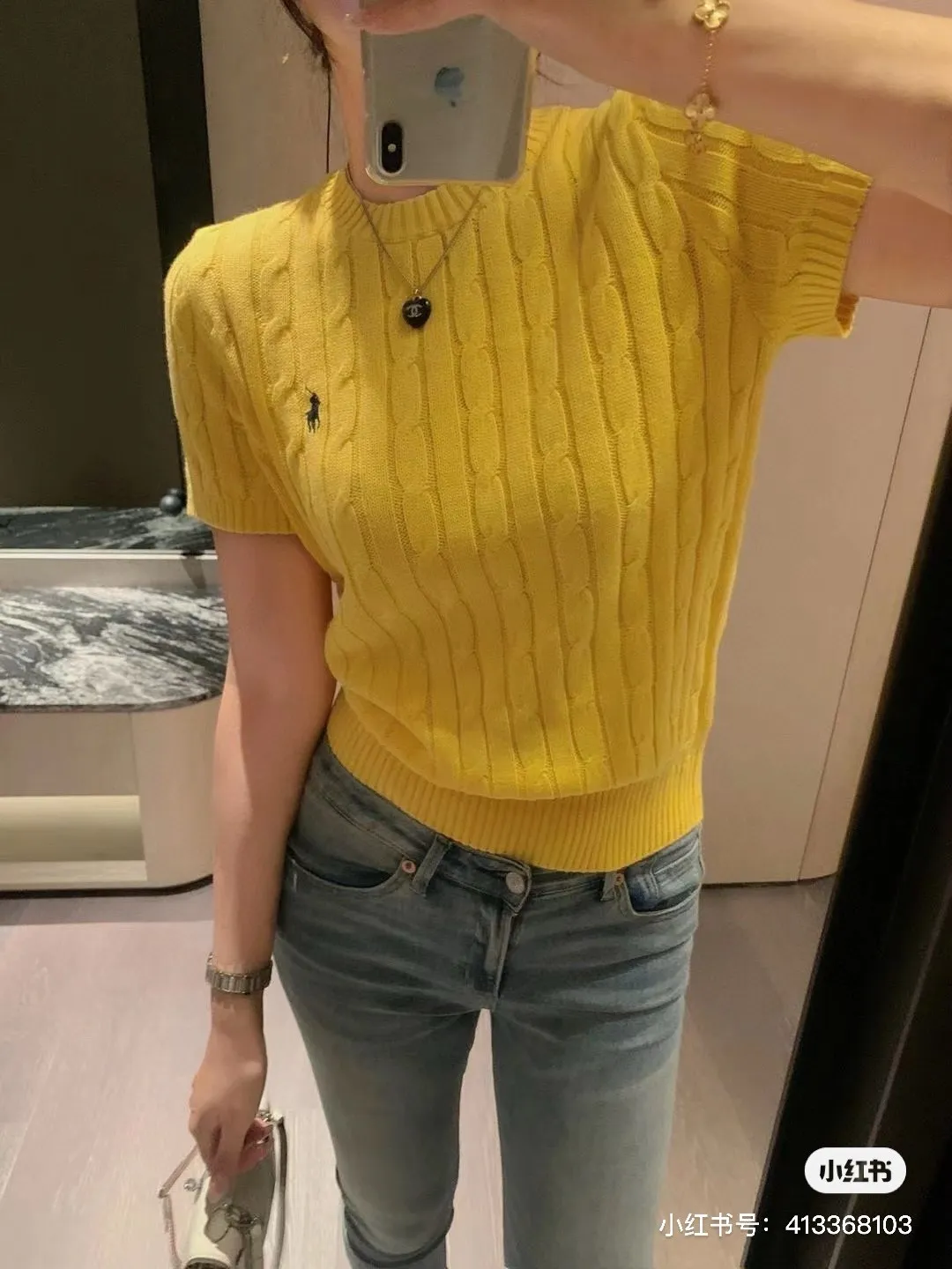 🅿️138 L15 #Ralph Lauren•New round neck embroidered short-sleeved bottoming knitted sweater ✅✅✅Ready stock Focus on quality Feel free to compare Size: S M L